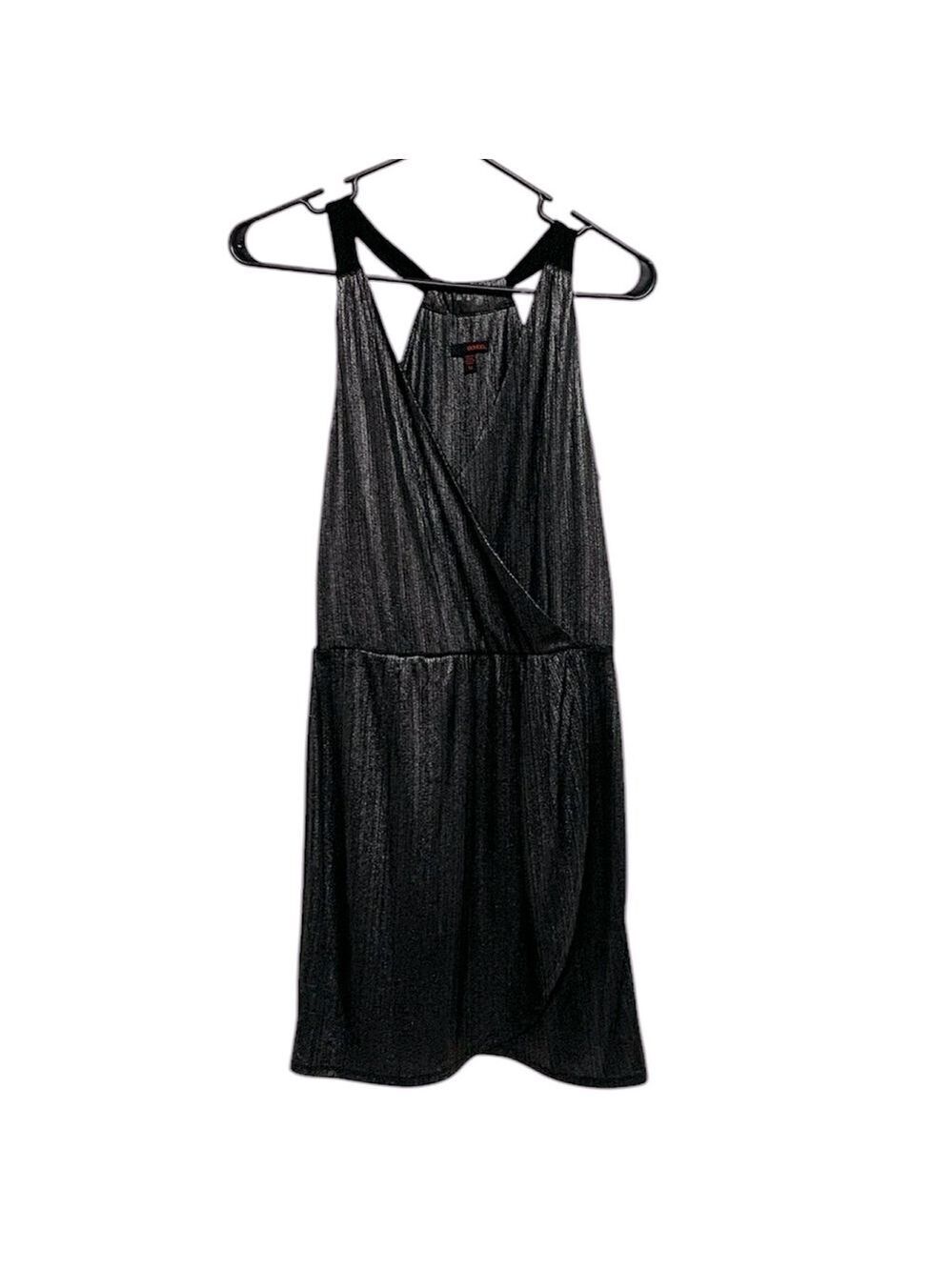 BONGO faux wrap dress silver shimmer sleeveless women size M Medium new with tag
